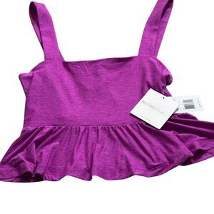 Beyond Yoga Purple Peplum Workout Tank Top Athletic Crop Fitness Yoga Top‎ XS